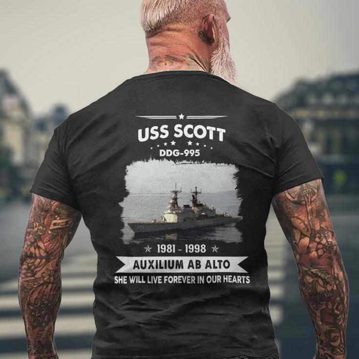 Uss Scott Ddg 995 Mens Back Print T-shirt Gifts for Old Men