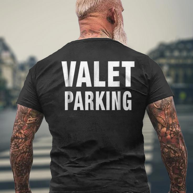 Valet Parking Car Park Attendants Private Party Mens Back Print T-shirt Gifts for Old Men