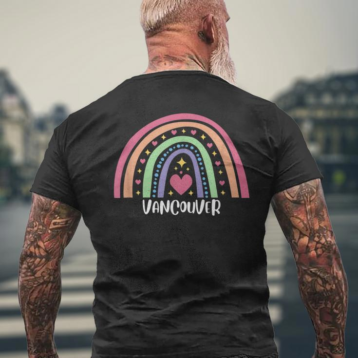 Vancouver Washington Wa Us Cities Gay Pride Lgbtq Mens Back Print T-shirt Gifts for Old Men