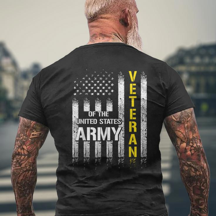 Veteran Of United States Us Army American Flag Men's T-shirt Back Print Gifts for Old Men