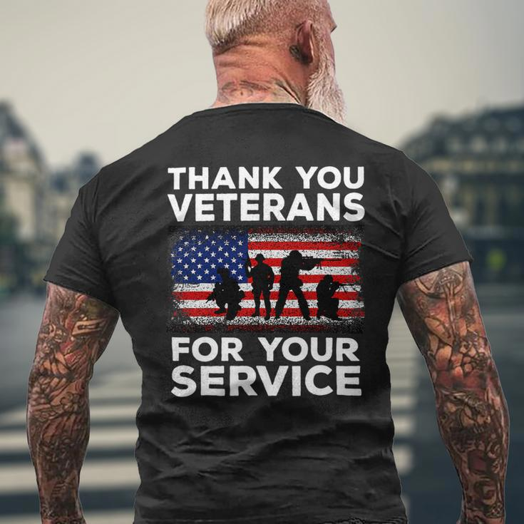 Veteran Vets Thank You For Your Service Veteran Us Flag Veterans Day 1 Veterans Mens Back Print T-shirt Gifts for Old Men