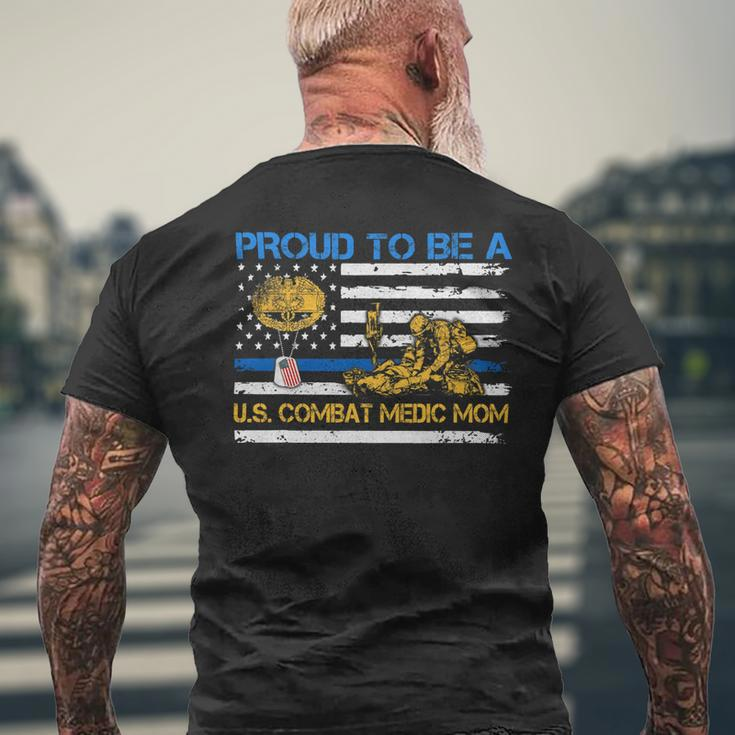 Veteran Vets Us Army Proud Combat Medic Mom Veteran Medical Military Flag Veterans Mens Back Print T-shirt Gifts for Old Men