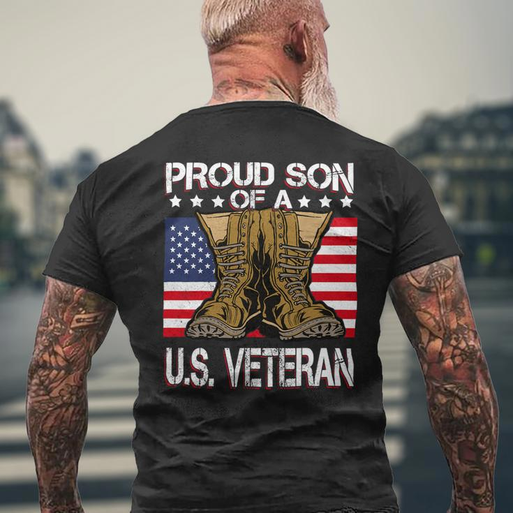 Veteran Vets Us Army Proud Proud Of A Us Army Veteran Flag Men Veterans Mens Back Print T-shirt Gifts for Old Men