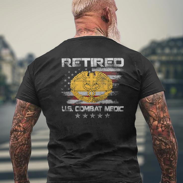Veteran Vets US Army Retired Combat Medic Proud Veteran Medical Military 149 Veterans Mens Back Print T-shirt Gifts for Old Men
