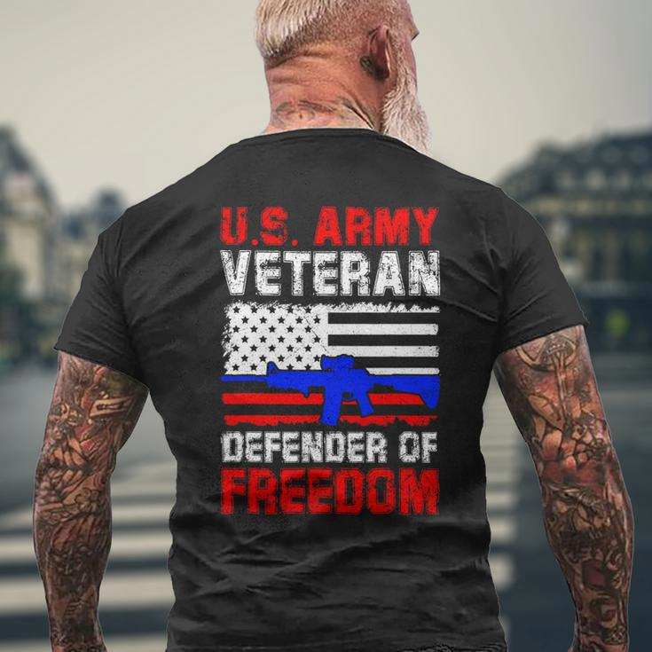 Veteran Vets Us Army Veteran Defender Of Freedom Fathers Veterans Day 4 Veterans Mens Back Print T-shirt Gifts for Old Men