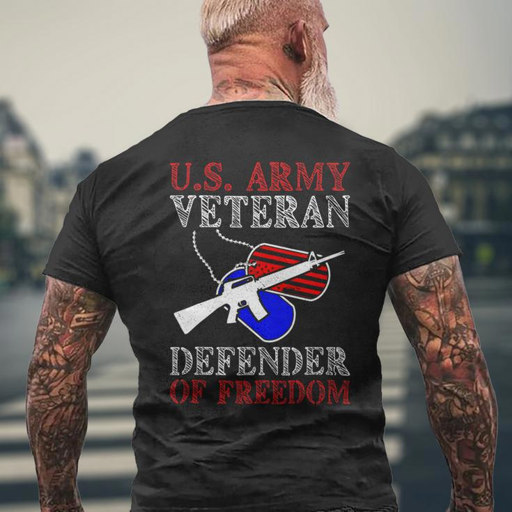 Veteran Vets Us Army Veteran Defender Of Freedom Fathers Veterans Day 5 Veterans Mens Back Print T-shirt Gifts for Old Men