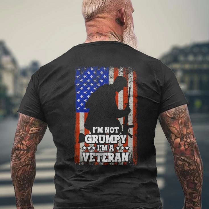 Veteran Vets Us Flag Im Not Grumpy Im A Veteran 116 Veterans Mens Back Print T-shirt Gifts for Old Men