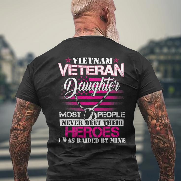 Veteran Vets Vietnam Veteran Daughter Raised By My Hero Veteran Day 97 Veterans Mens Back Print T-shirt Gifts for Old Men