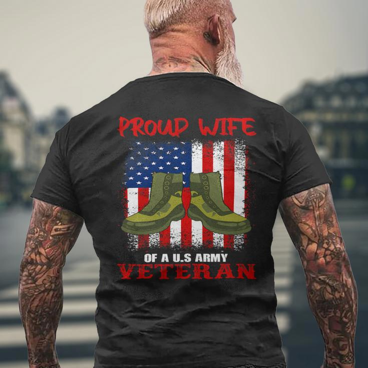 Veteran Vets Womens 4Th Of July Celebration Proud Wife Of An Army Veteran Spouse 2 Veterans Mens Back Print T-shirt Gifts for Old Men