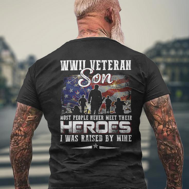 Veteran Vets Wwii Veteran Son Most People Never Meet Their Heroes 1 Veterans Mens Back Print T-shirt Gifts for Old Men