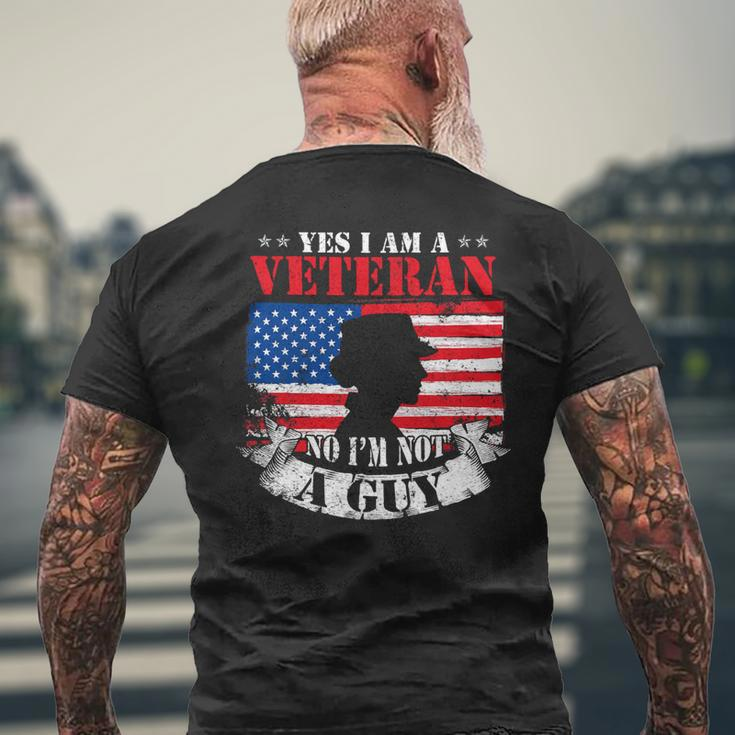 Veteran Vets Yes Im A Female Veteran Women Veterans Day Veterans Mens Back Print T-shirt Gifts for Old Men