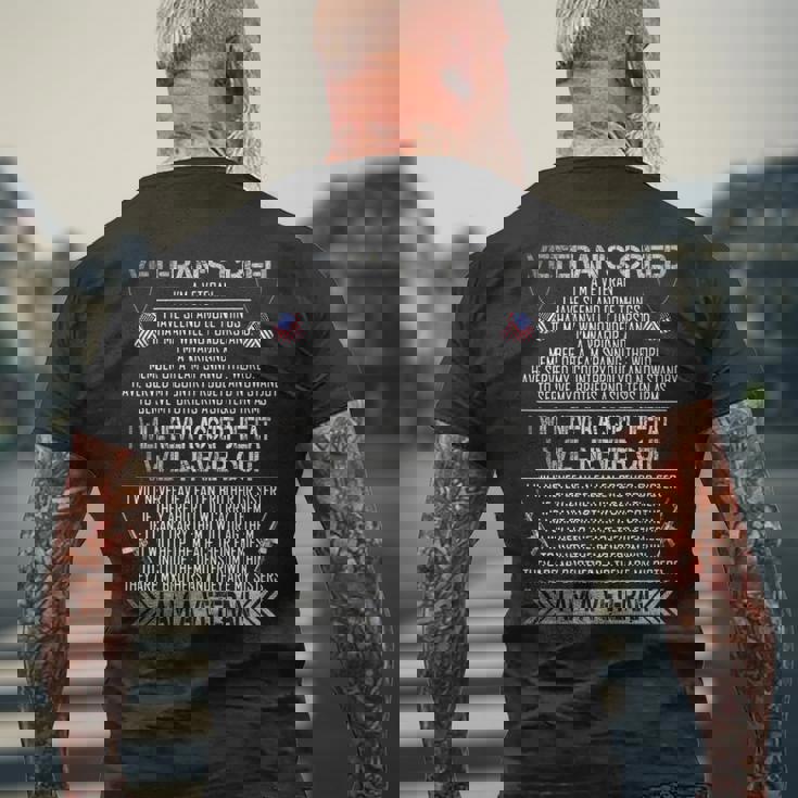 Veterans Creed Im A Veteran Proud Veterans Day Mens Back Print T-shirt Gifts for Old Men