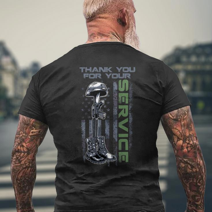 Veterans Day Thank You For Your Service 45 Mens Back Print T-shirt Gifts for Old Men