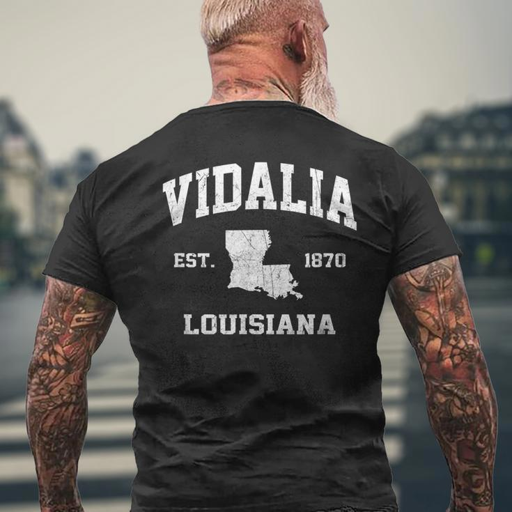 Vidalia Louisiana La Vintage State Athletic Style Mens Back Print T-shirt Gifts for Old Men