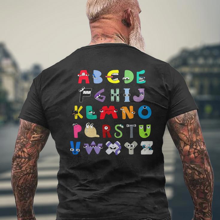 Villain Letter Abc Learning Boys Matching Evil Alphabet Lore Men's T-shirt Back Print Gifts for Old Men