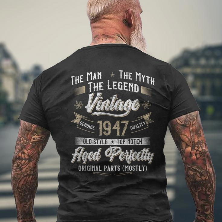 Vintage 1947 76Th Birthday Gift Men 76 Years Old Mens Back Print T-shirt Gifts for Old Men