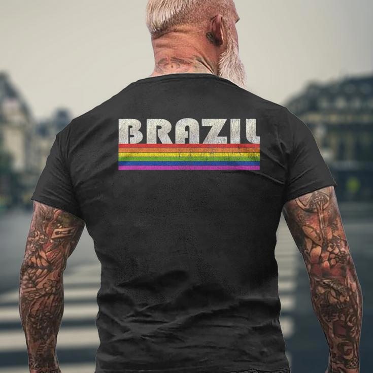 Vintage 80S Style Brazil Gay Pride Month Mens Back Print T-shirt Gifts for Old Men