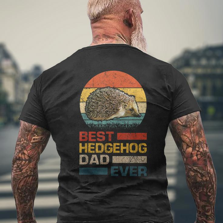Vintage Best Hedgehog Dad Ever Animals Lover Men's Back Print T-shirt Gifts for Old Men