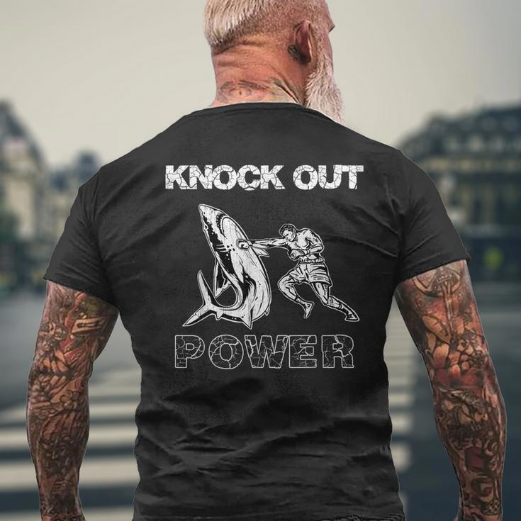 Vintage Boxer Man Knock Out Power Best Boxing Kickboxing Mens Back Print T-shirt Gifts for Old Men