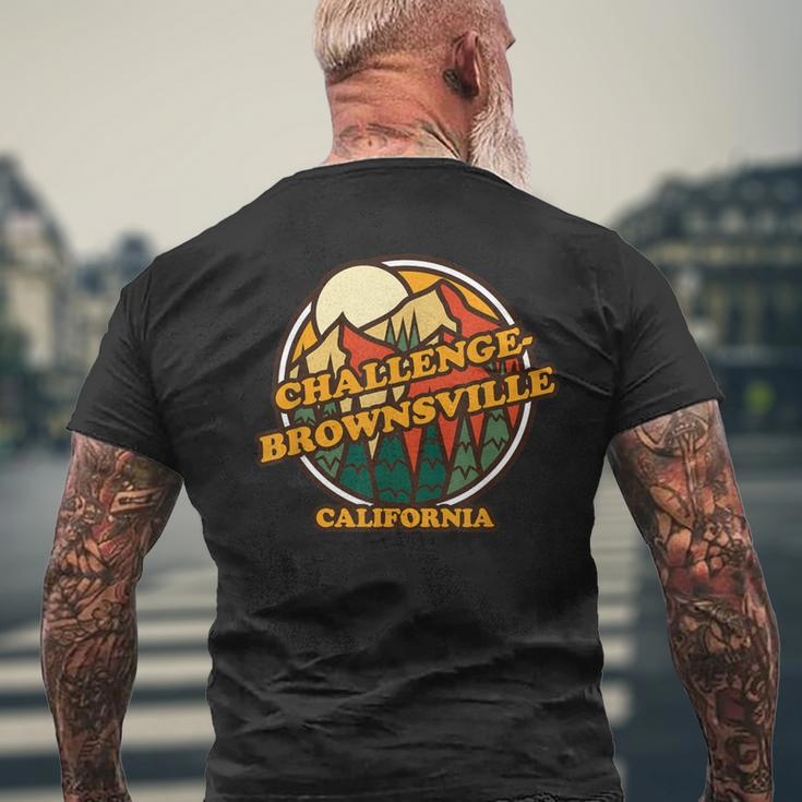 Vintage Challenge-Brownsville California Mountain Hiking Pr Men's T-shirt Back Print Gifts for Old Men