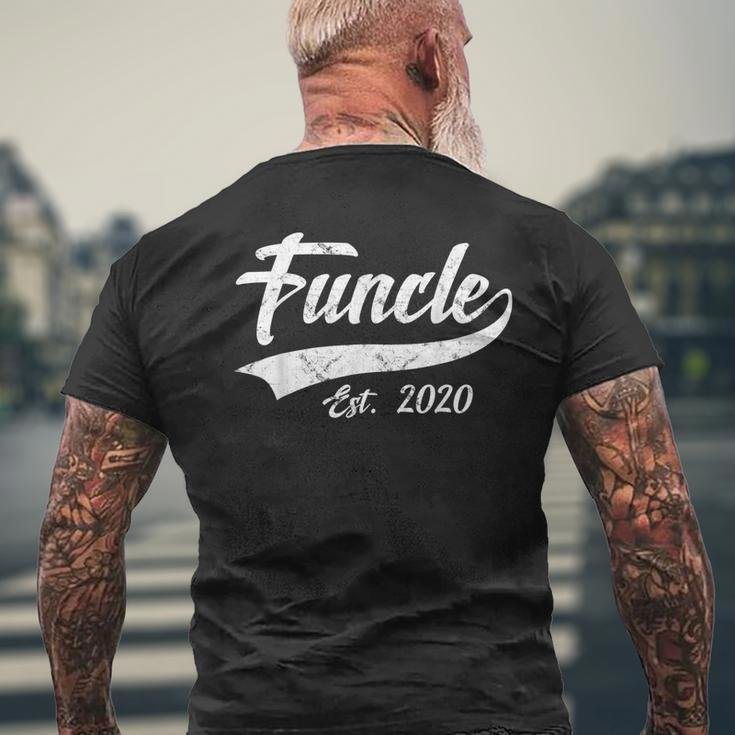 Vintage Funcle Est 2020 New Uncle Father Day Men's Back Print T-shirt Gifts for Old Men