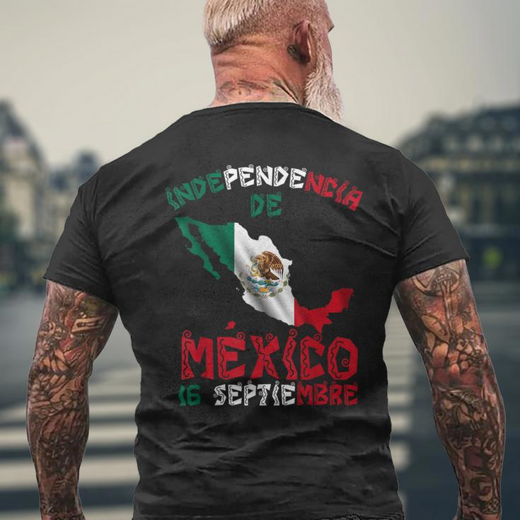 Vintage Mexico Flag 16Th September Mexican Independence Day Men's T-shirt Back Print Gifts for Old Men