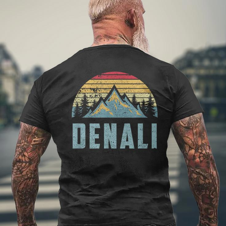 Vintage Mt Denali National Park Alaska Mountain Men's T-shirt Back Print Gifts for Old Men