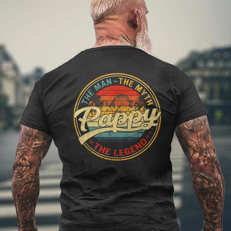Vintage Pappy Man Myth Legend Dad Fathers Day Gift Mens Back Print T-shirt Gifts for Old Men
