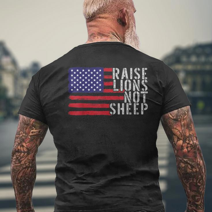Vintage Patriotic Party Patriot Lion Raise Lions Not Sheep Men's Back Print T-shirt Gifts for Old Men
