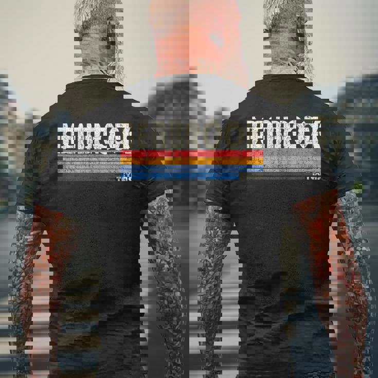 Vintage Retro 70S 80S Style Hometown Of Benbrook Tx Men's T-shirt Back Print Gifts for Old Men