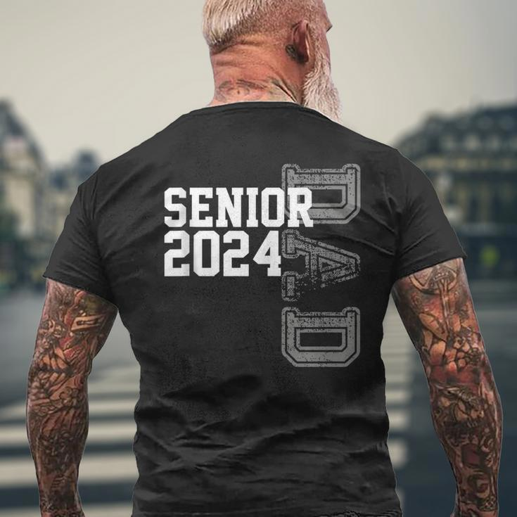 Vintage Senior 2024 Class Grad Proud Dad Class Of 2024 Men's Back Print T-shirt Gifts for Old Men