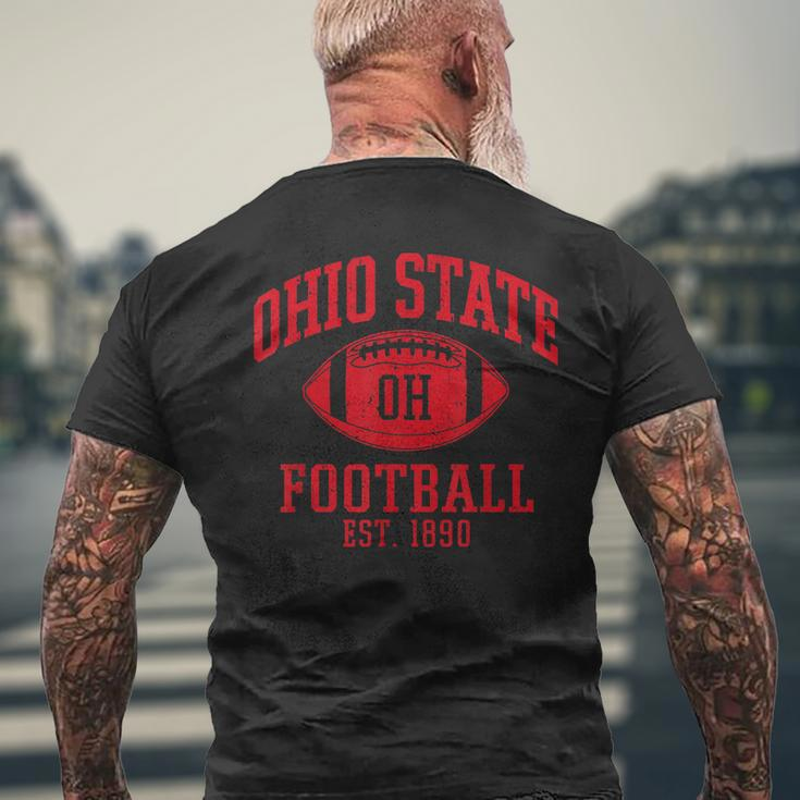 Vintage State Of Ohio Columbus Varsity Style Football Men's Back Print T-shirt Gifts for Old Men