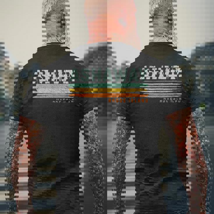 Vintage Stripes Ashaway Ri Men's T-shirt Back Print Gifts for Old Men Vintage Stripes Ashaway Ri Men's T-shirt Back Print Gifts for Old Men