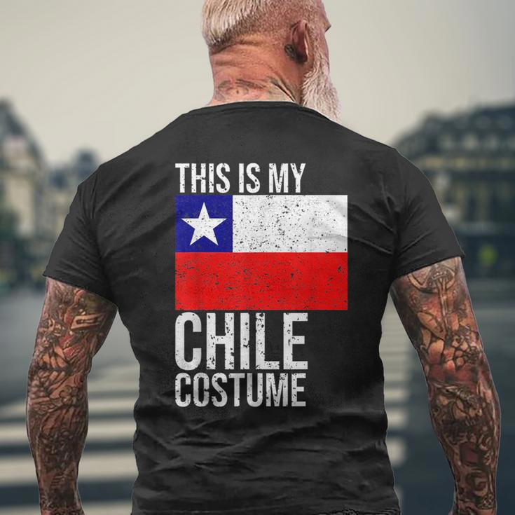 Vintage This Is My Chile Flag Costume Design For Halloween Chile Funny Gifts Mens Back Print T-shirt Gifts for Old Men