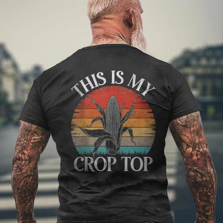Vintage This Is My Crop Top Corn Farmer Corn Funny Gifts Mens Back Print T-shirt Gifts for Old Men