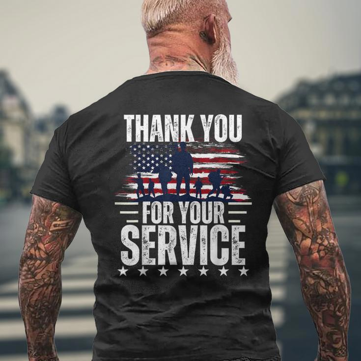 Vintage Veteran Thank You For Your Service Veteran's Day Men's T-shirt Back Print Gifts for Old Men