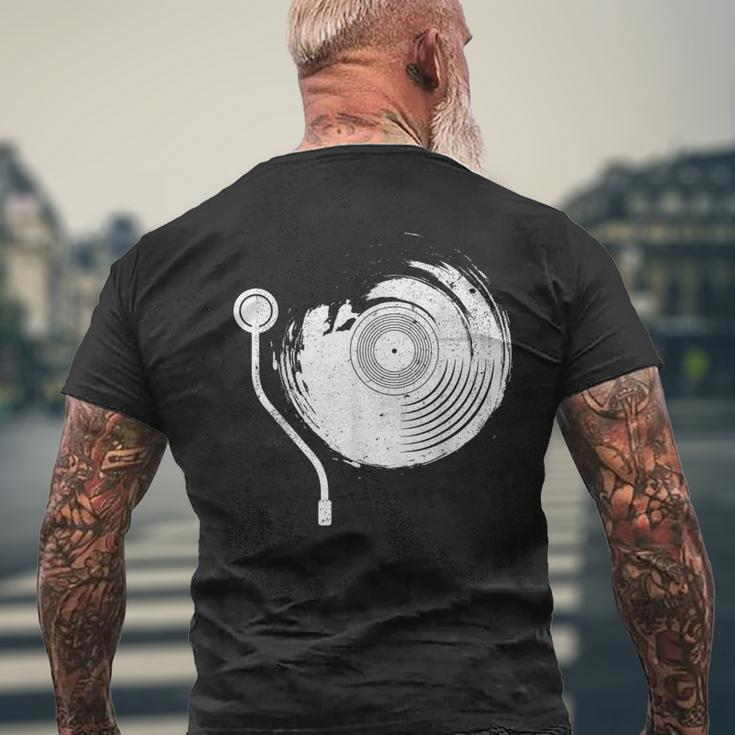 Vintage Vinyl Records Player Record Collector Music Lover Men's T-shirt Back Print Gifts for Old Men