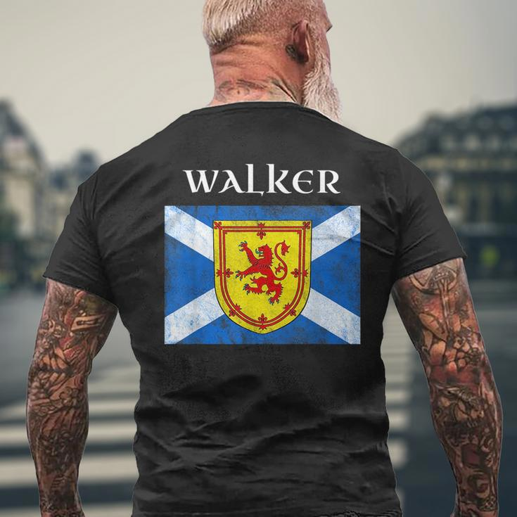 Walker Clan Scottish Name Scotland Flag Mens Back Print T-shirt Gifts for Old Men