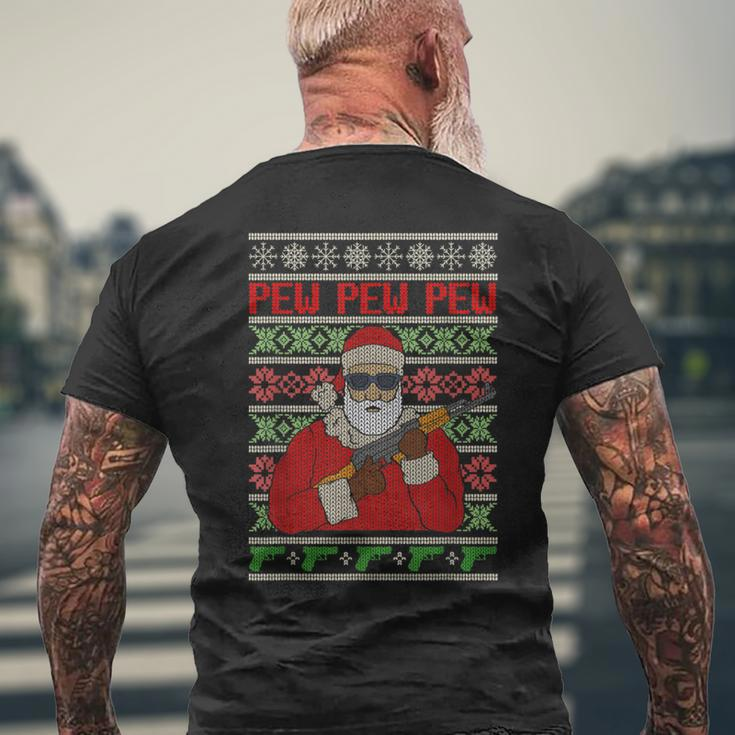 All I Want Is Guns Ugly Christmas Sweater Hunting Military Men's T-shirt Back Print Gifts for Old Men