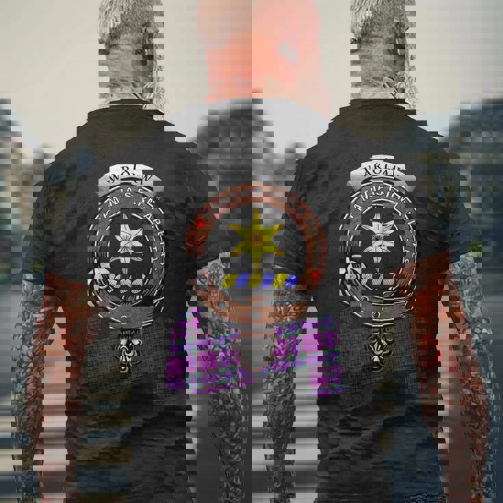 Wardlaw Scottish Clan Badge & Tartan Mens Back Print T-shirt Gifts for Old Men Wardlaw Scottish Clan Badge & Tartan Mens Back Print T-shirt Gifts for Old Men