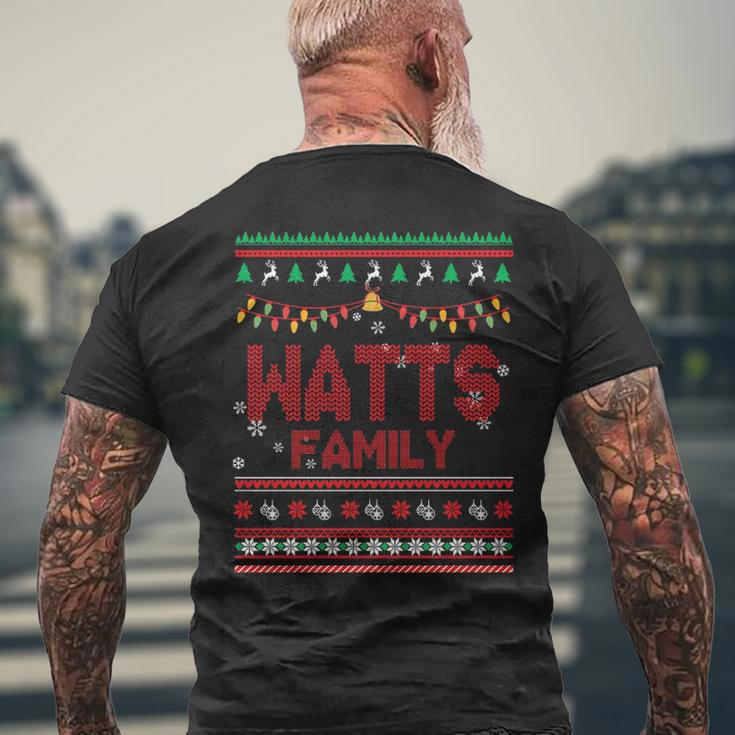 Watts Name Gift Watts Family V2 Mens Back Print T-shirt Gifts for Old Men