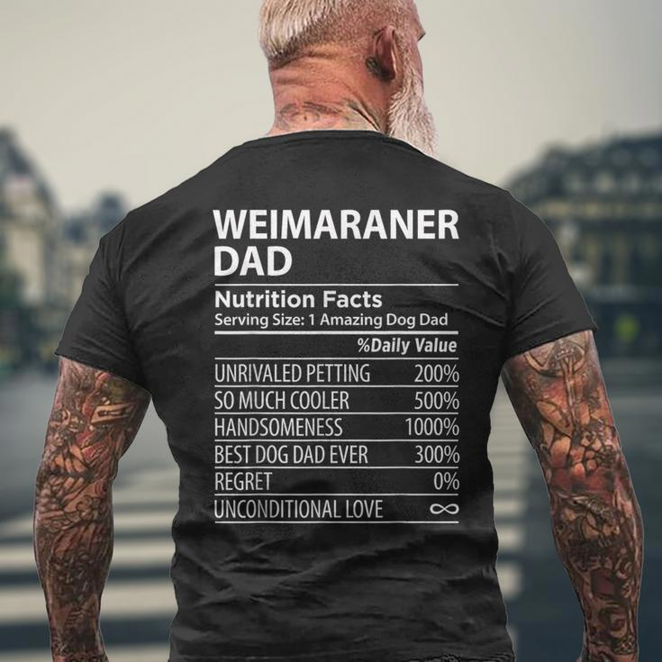Weimaraner Dad Nutrition Facts Funny Weimaraner Dog Owner Mens Back Print T-shirt Gifts for Old Men