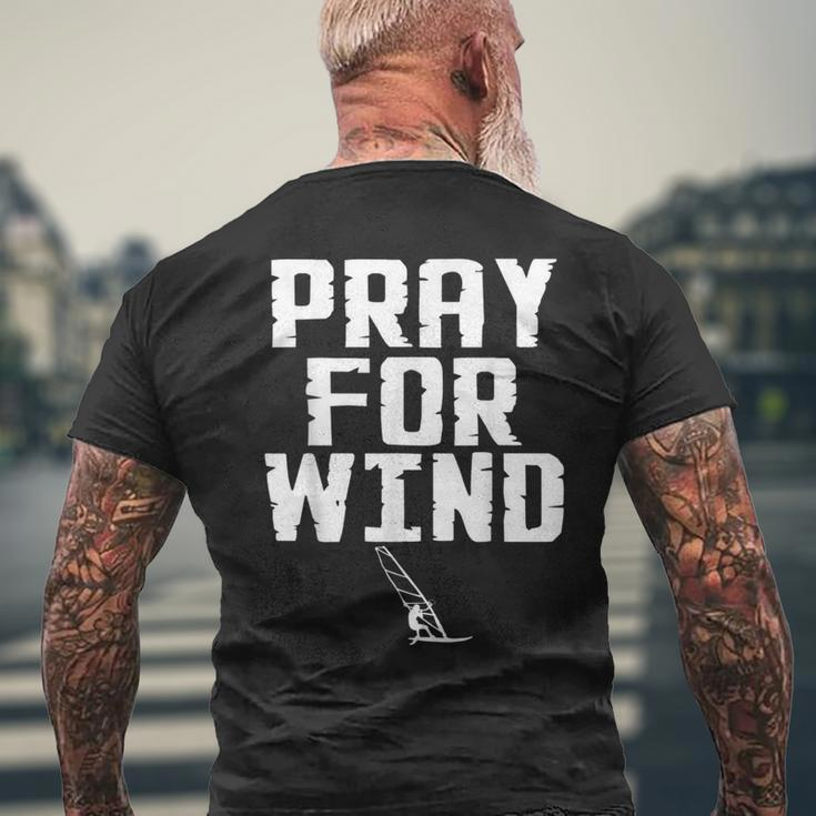 Windsurfer Pray For Wind Beach Wave Riding Windsurfing Men's T-shirt Back Print Gifts for Old Men