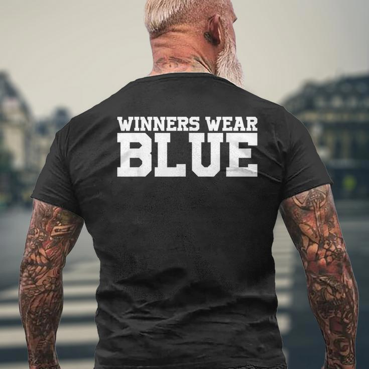 Winners Wear Blue Team Spirit Game Competition Color Sports Mens Back Print T-shirt Gifts for Old Men