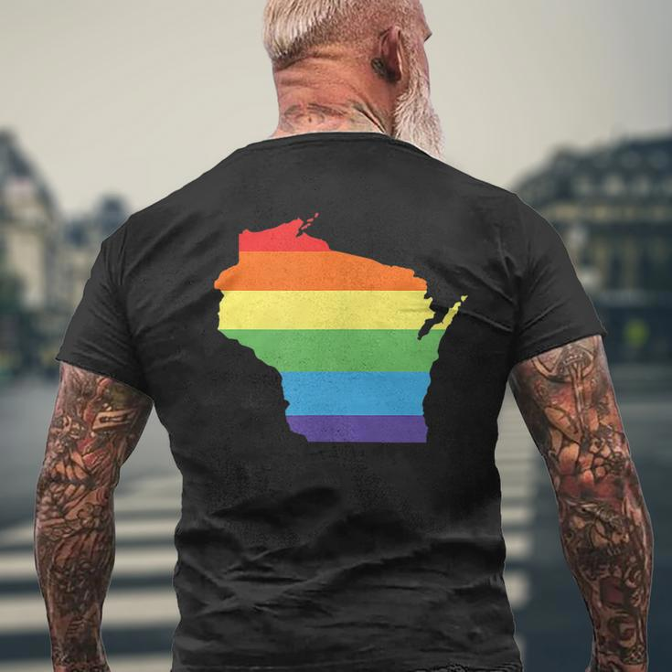 Wisconsin Gay Pride Support - Lgbt Equality Mens Back Print T-shirt Gifts for Old Men