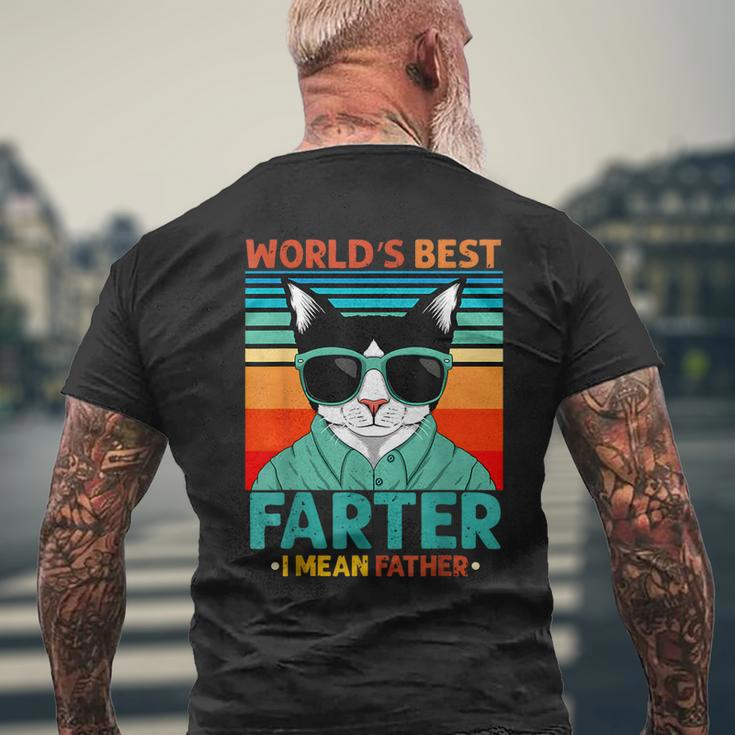 Worlds Best Farter I Mean Father Best Cat Dad Ever Mens Back Print T-shirt Gifts for Old Men