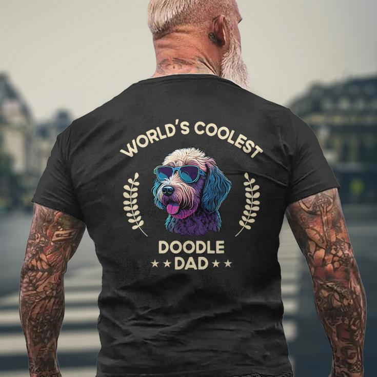 Worlds Coolest Dog Dad Papa - Men Doodle Mens Back Print T-shirt Gifts for Old Men