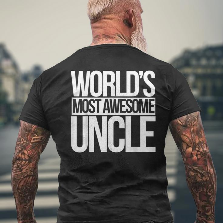 Worlds Most Awesome Uncle New Uncles To Be Mens Back Print T-shirt Gifts for Old Men
