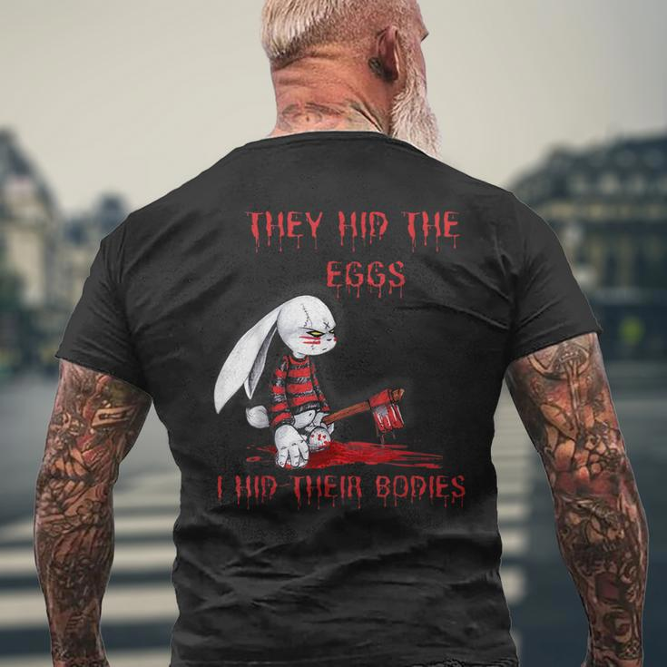 They Hid The Eggs Horror Easter Horror Bunny Easter Men's T-shirt Back Print Gifts for Old Men