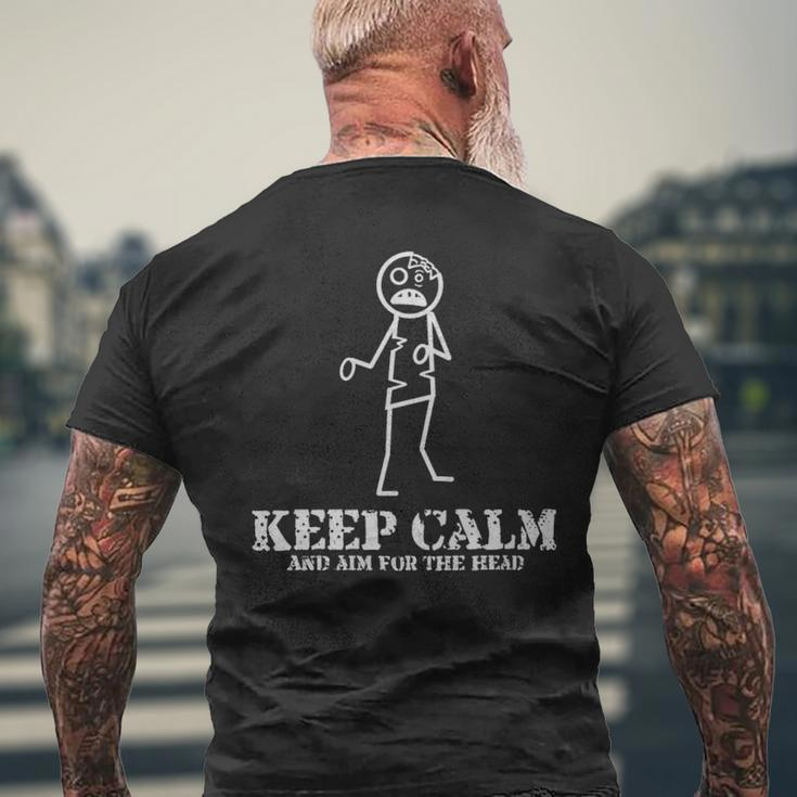 Zombie Keep Calm And Go For The Head Shot - Zombie Keep Calm And Go For The Head Shot Mens Back Print T-shirt Gifts for Old Men